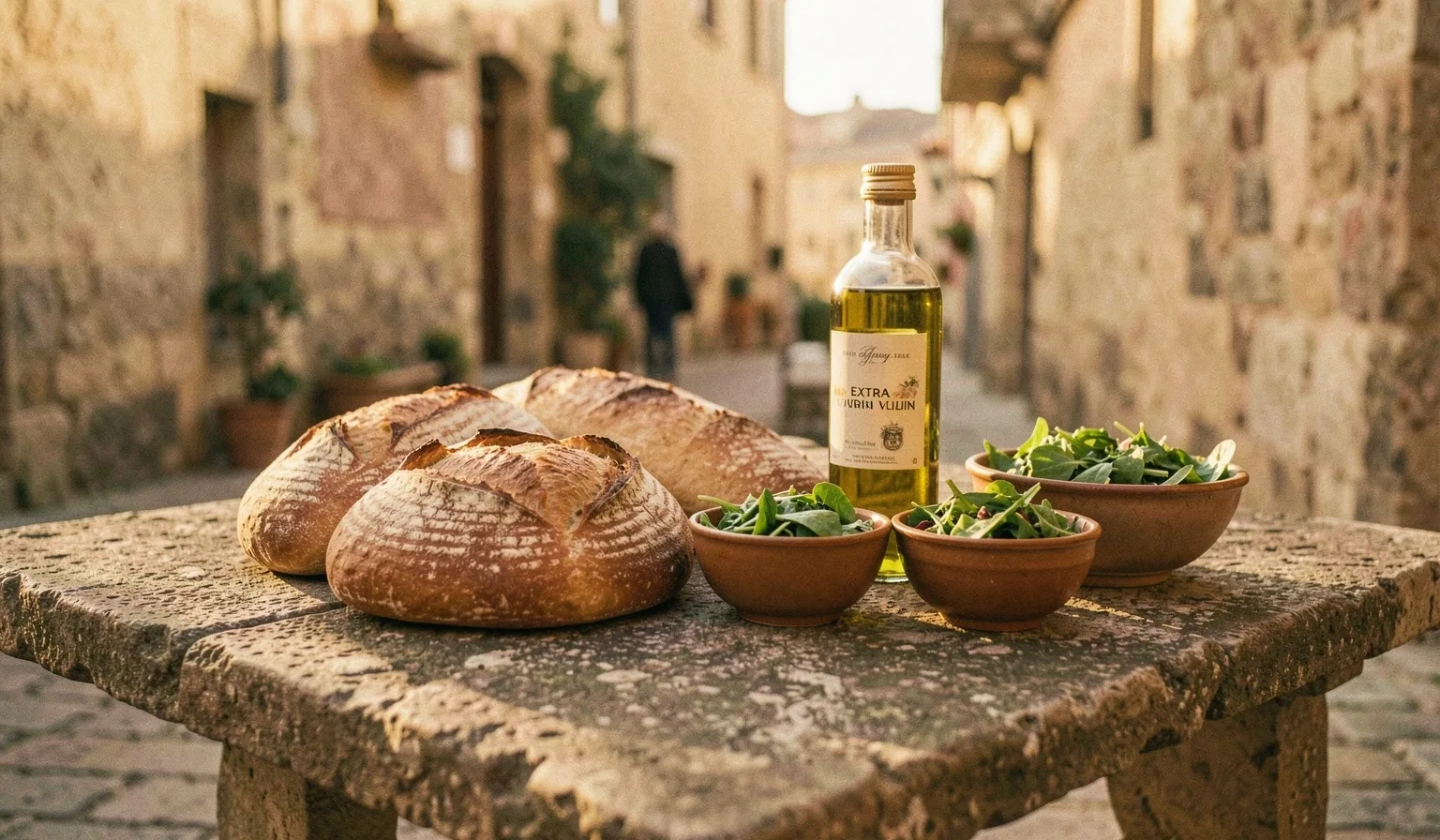 Mesa con ingredientes naturales en Bilbao